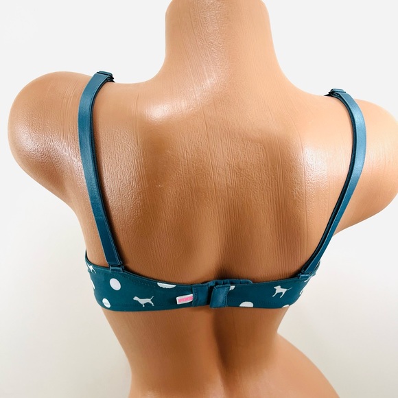 36C VS PINK Wear Everywhere Push Up Bra Polka Dots Dog Pups - Picture 3 of 9